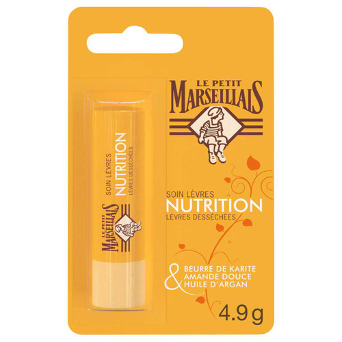 A lipstick-style tube of lip moisturizer with shea butter from Le Petit Marseillais.
