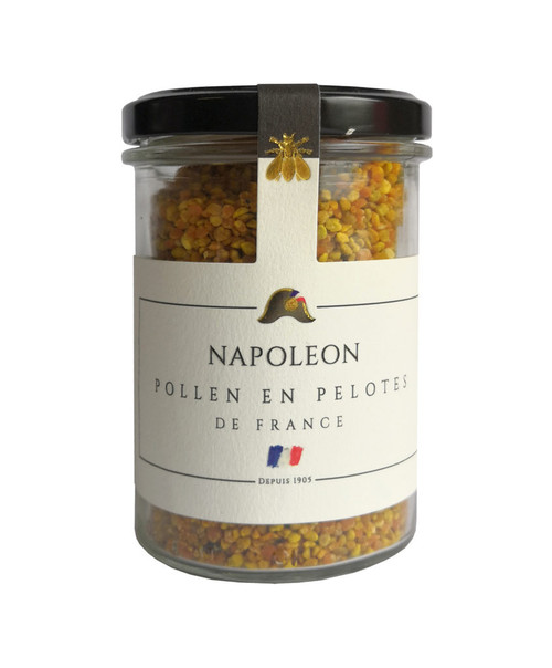A glass jar of 125 grams of natural bee pollen from Napoléon.