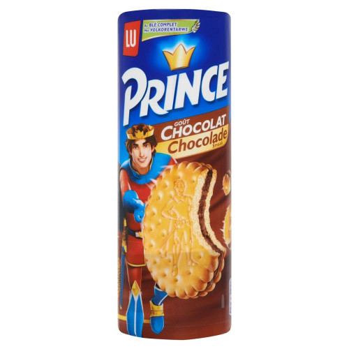 A 300 gram sleeve of LU's "Prince" chocolate sandwich cookies.