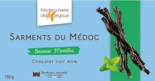 Mademoiselle de Margaux Sarments du Médoc Dark Chocolate Twigs with Mint 150g