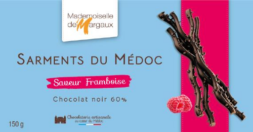 Mademoiselle de Margaux Sarments du Médoc Dark Chocolate Twigs with Raspberry 150g