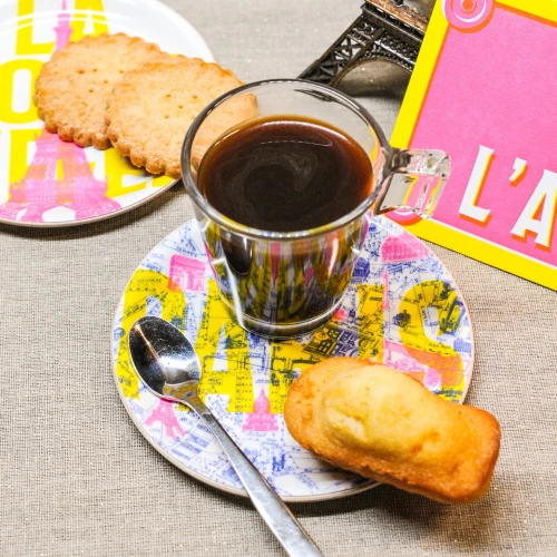 Paris Map Round Cup Tray