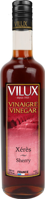 A 50 centiliter bottle of Vilux Xérès, or sherry, vinegar.