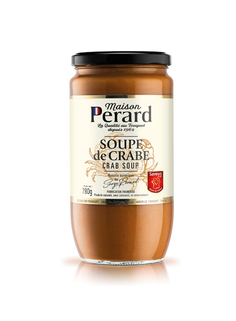 An 85 centiliter jar of crab soup from Pérard.