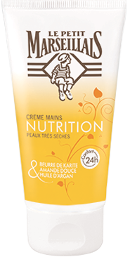 A 75 milliliter bottle of hand cream from Le Petit Marseillais.