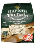 A 500 gram bag of white Coco Tarbais beans.