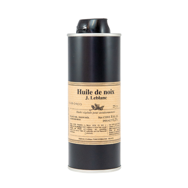 A 25 centiliter can of pure walnut oil from Leblanc.