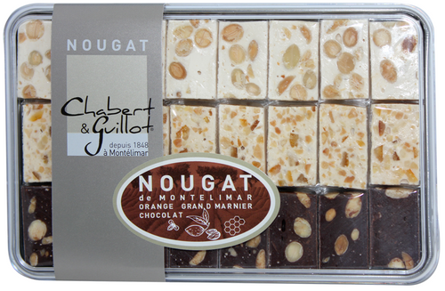 Chabert & Guillot Assorted Nougat Pieces in Tin (Vanilla, Chocolate & Orange Grand Marnier) 250g