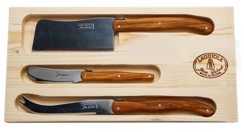 Jean Dubost Laguiole Cheese Set (Olive Wood) | Simply Gourmand