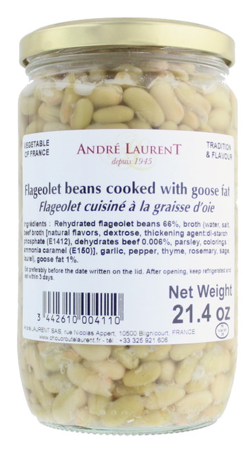 André Laurent Flageolet Beans Cooked in Goose Fat 600g