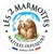 The Les 2 Marmottes logo. The logo features two marmots sharing a mug of tea.