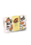 A box containing 12 Florentine cookies, covered in dark chocolate and lemon, from Maison de Florentins. The box depicts a colored pastiche of bees crawling across a foreground of split cacao fruit, oranges, and honey dippers.