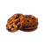 A stack of dark chocolate and orange covered Florentine cookies from Maison de Florentins. One is tipped to show a sugar-glazed surface of candied oranges, nuts, and raisins.