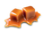 A cartoon depiction of two squares of Maison de Florentins caramel melting into puddles.