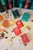 A pair of tea sachets from the "duo" Advent calendar on a table.