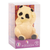A clear plastic case displaying a 90 gram white chocolate panda from Chevaliers d'Argouges with black paint on the ears and nose.