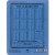 The back of the "Le Parfait" notebook. It shows a multiplication table in black text with a blue background.