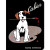 A black notebook from Laughing Elephant featuring an illustration of a white terrier with brown ears holding a used paint brush while sitting on a paint palette.