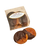 A box of 100 grams of Léonard Parli candied orange slices, dipped in dark chocolate.