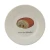 A white dessert plate with a pain au chocolat (chocolate croissant) illustration.