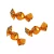 Three chocolate bonbons wrapped in shiny orange foil.