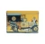 A 280 gram yellow vintage tin of Eugène Blond vanilla-filled wafers bearing little messages in French.