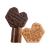 Two Marinette heart-shaped shortbread cookies bearing love messages on top and next to a pile of cookies.