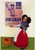 A retro-style poster of a person holding up a human-sized packet of Alsa baking powder.