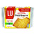A 200 gram sleeve of LU's petit beurre cookies. There is a square, golden cookie on the front of the package with a bite taken out of it.
