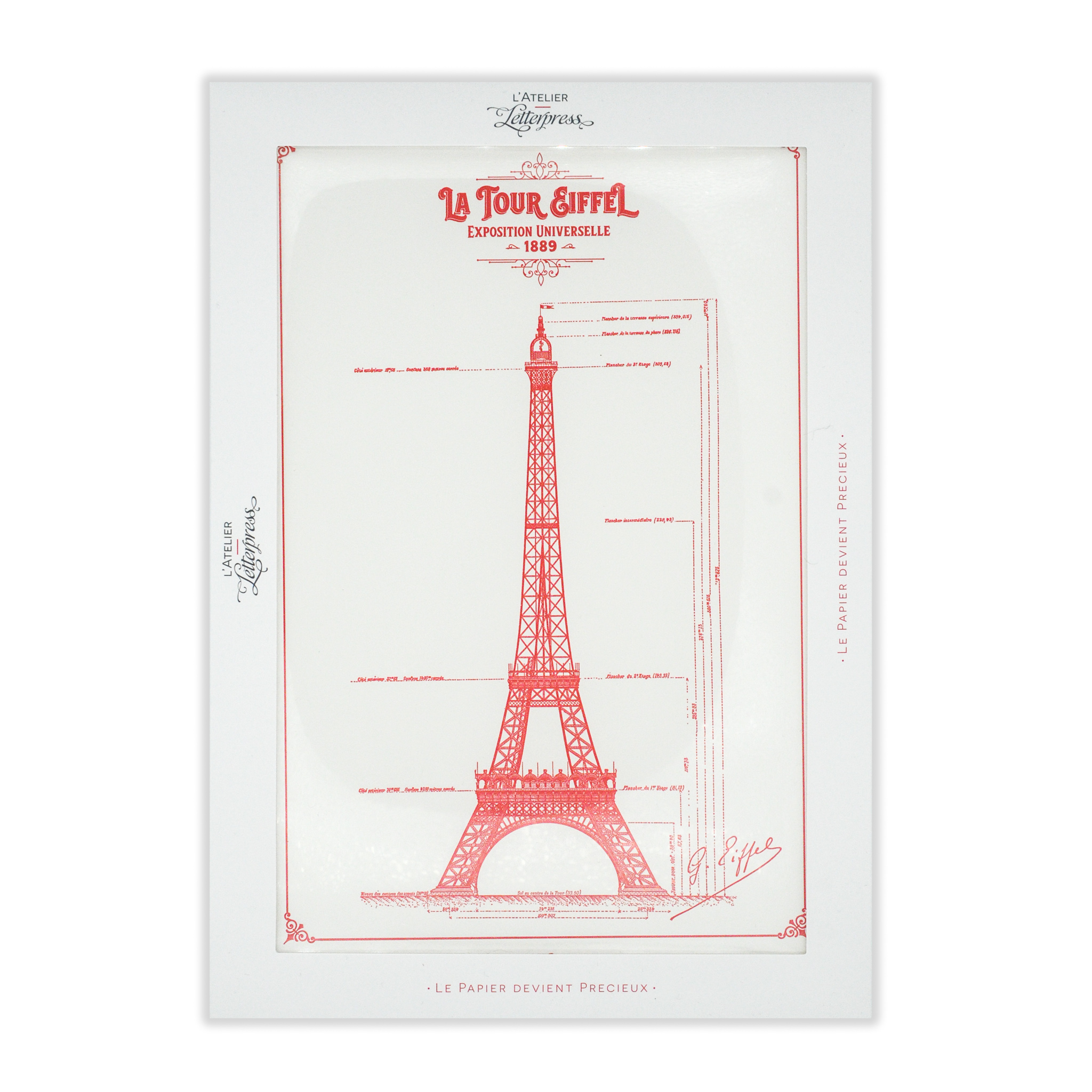 Eiffel Tower Blueprint Art Print | Simply Gourmand