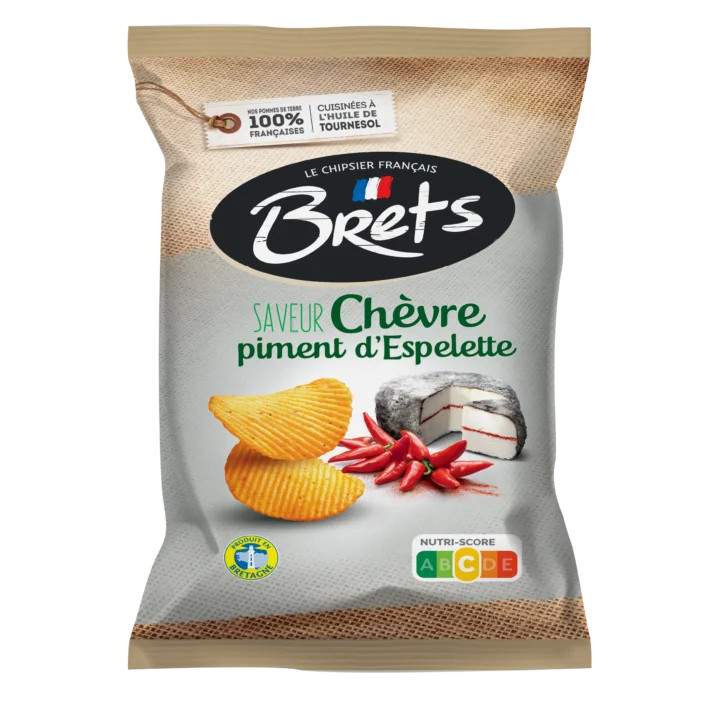 Brets Potato Chips from Brittany — Goat Cheese & Espelette Pepper Flavor  125g