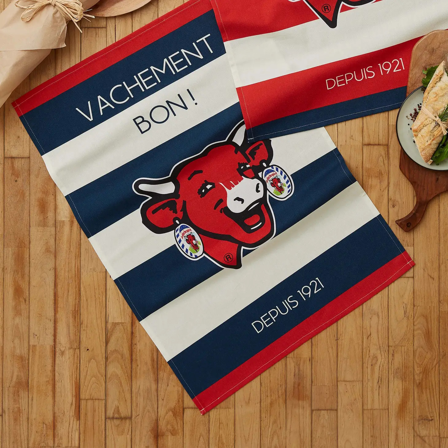Coucke Vache Qui Rit Tea Towel (Stripes) | Simply Gourmand