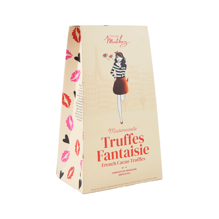 Mathez Cocoa-Powdered Chocolate Truffles in French Kiss Box 100g