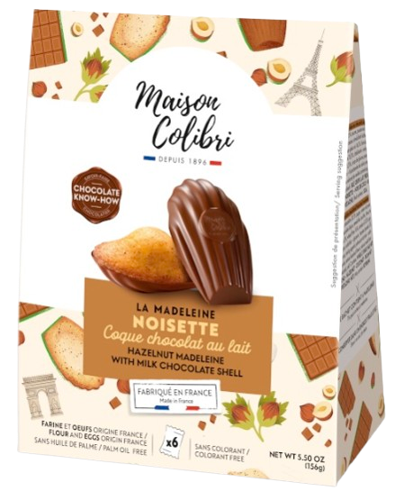 Maison Colibri Hazelnut Madeleines with Milk Chocolate Shell 156g