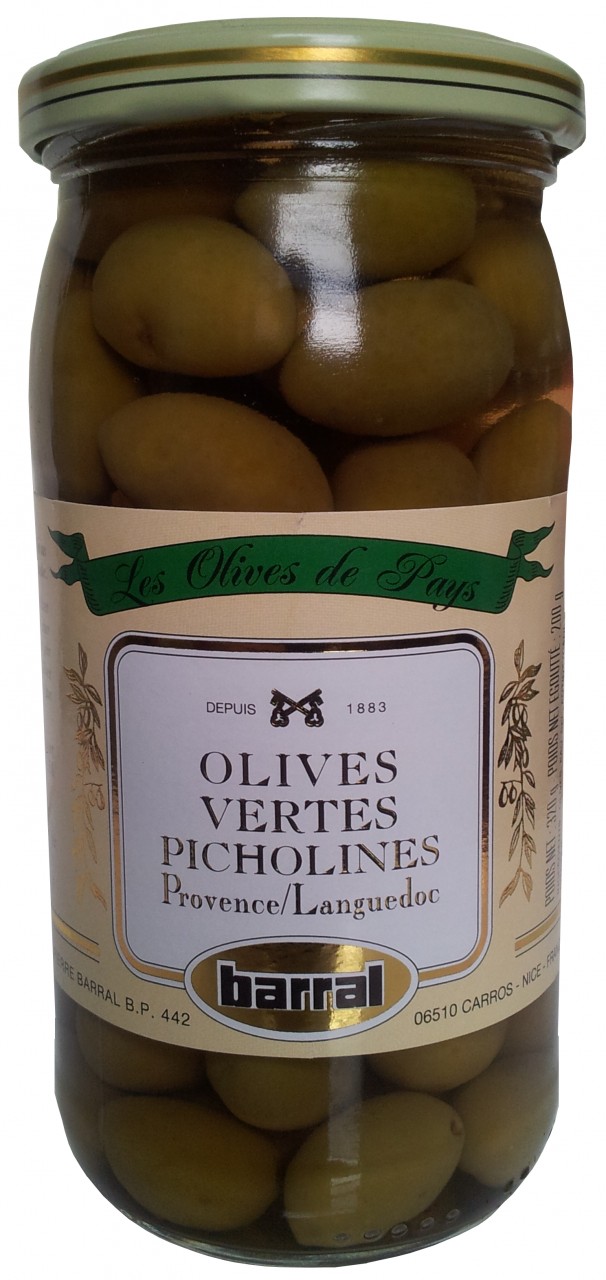 Barral Green Picholine Olives 200g | Simply Gourmand