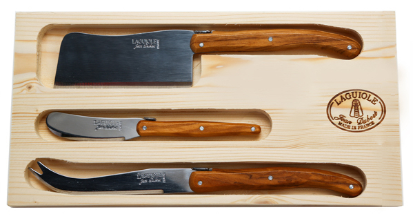 Jean Dubost Laguiole Cheese Set (Olive Wood) | Simply Gourmand