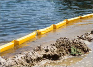 yellow marine spill fencing