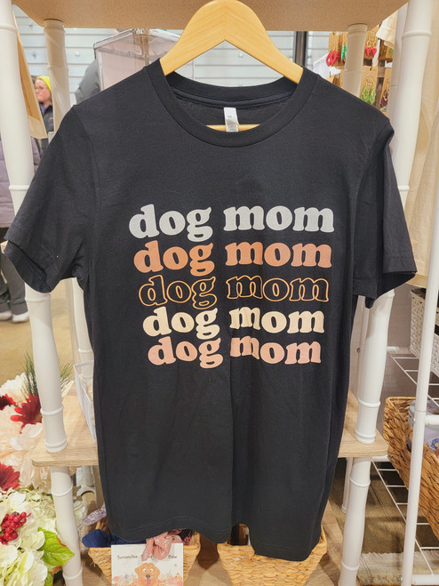 Dog Mom Black T-Shirt