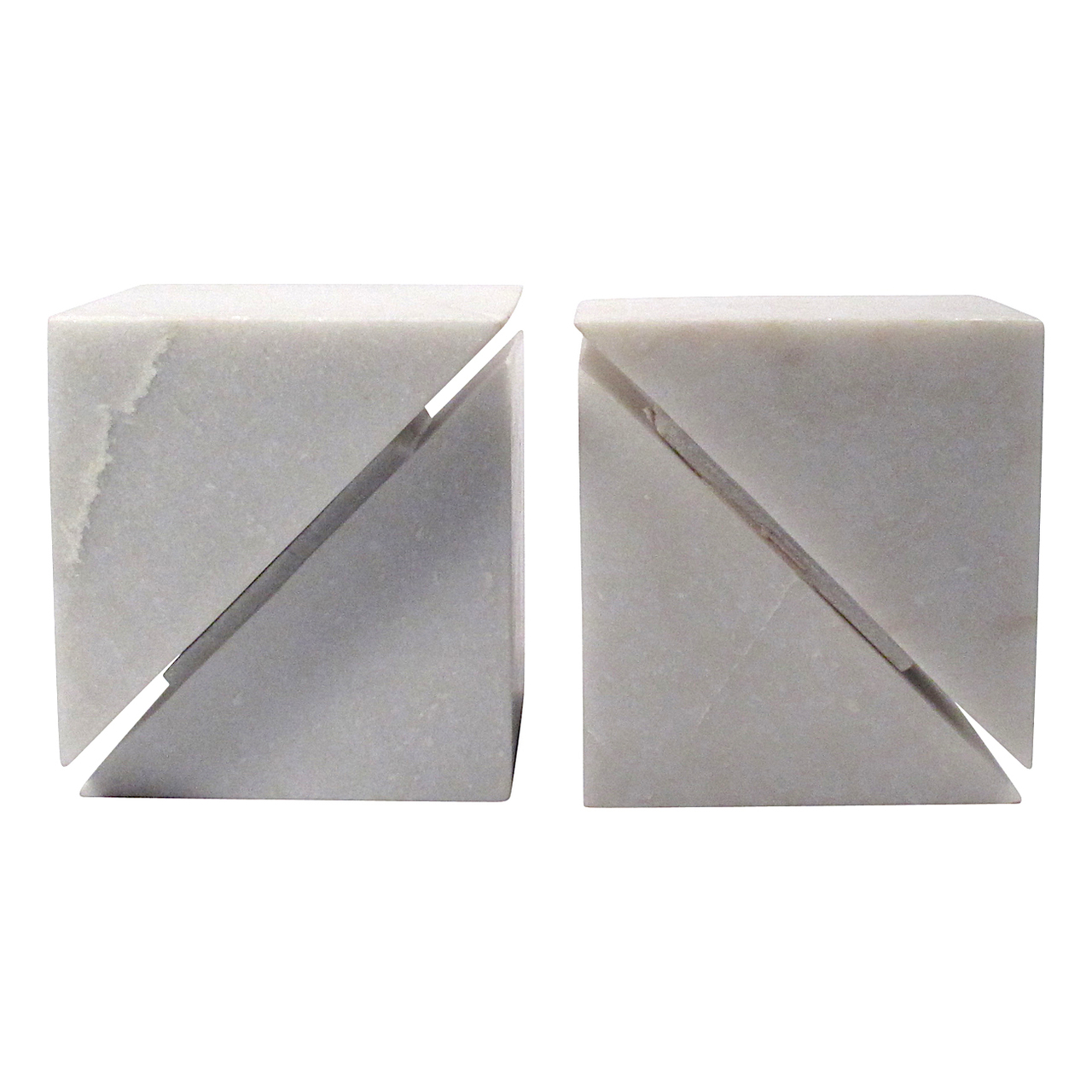 White Marble Bookends S/2