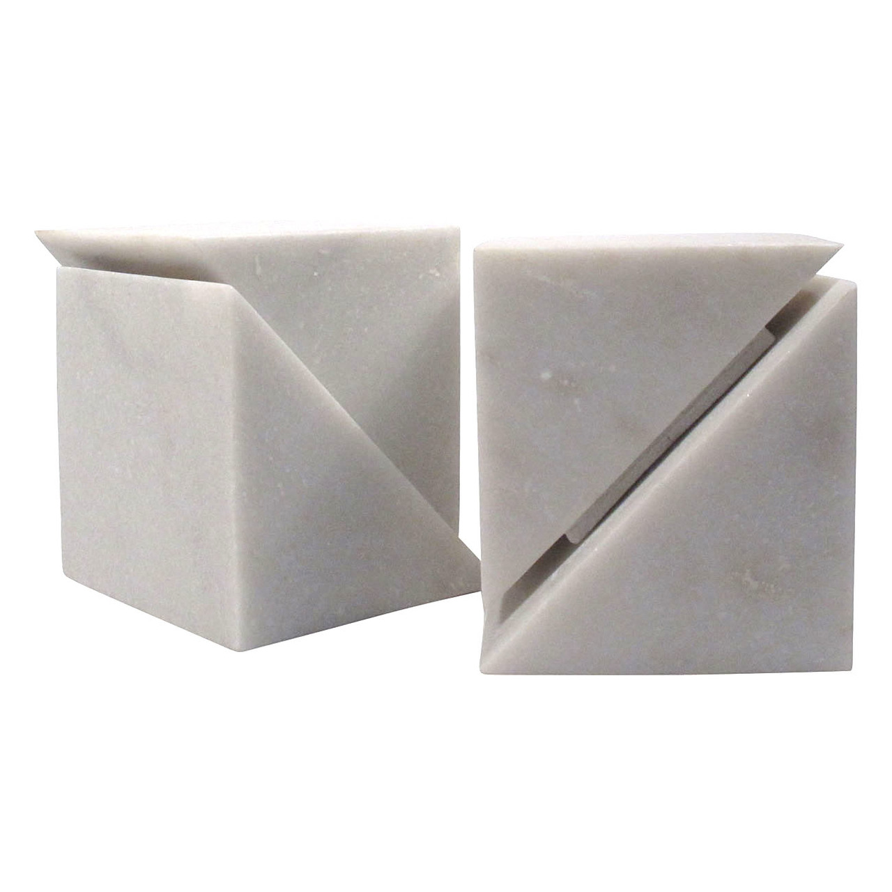 White Marble Bookends S/2