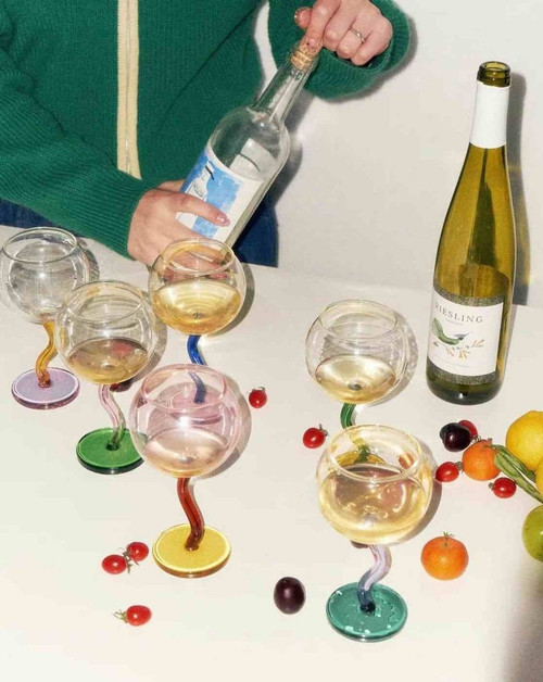 Handblown Bubble Wine Glass
