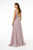 Embroidered-Bodice Chiffon Gown