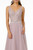 Embroidered-Bodice Chiffon Gown