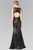 Sheer-Cut Sequin Gown