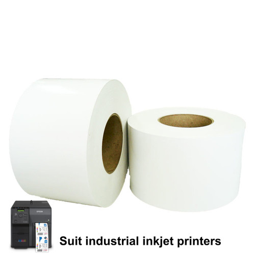 102mm X 100m TT White Gloss Inkjet Roll Labels to Suit Epson colour printers (LT102WG-100MS)