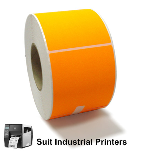 102MM X 150MM Fluorescent Fluorescent Orange thermal transfer labels. Barcodes.com.au