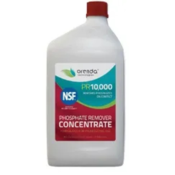 A 5 Gallon drum of Orenda PR-1000 Phosphate Remover Concentrate, prominently displaying the product name and key information