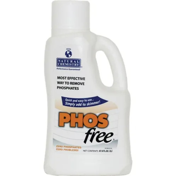 A 2 Liter bottle of Natural Chemistry PHOSfree, featuring an eye-catching label with the product name and essential details.