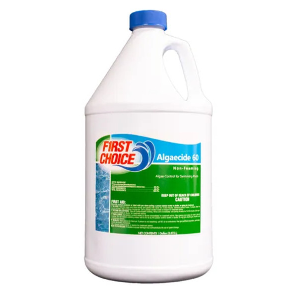 First Choice Algaecide 60, 60% Poly Quat, 1 Gallon Bottle