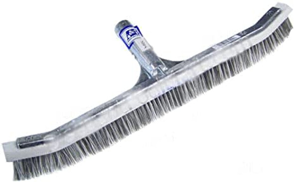 A&B Curved Aluminum Brush Combo Stainless Steel & Synthetic Bristles 24"